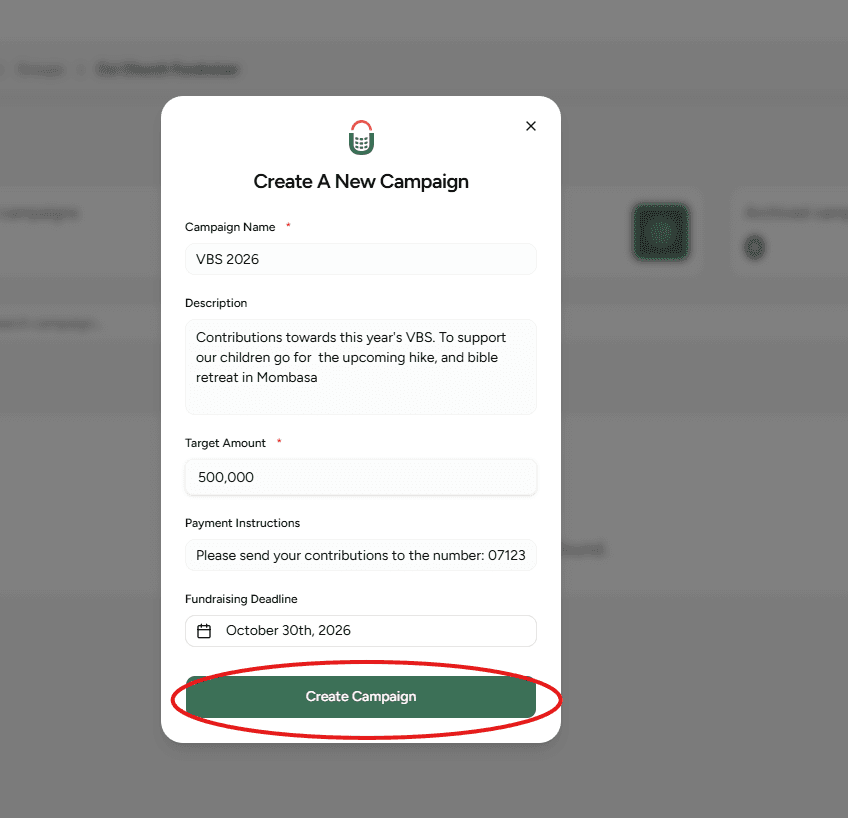Guided steps for creating a campaign - Step 4