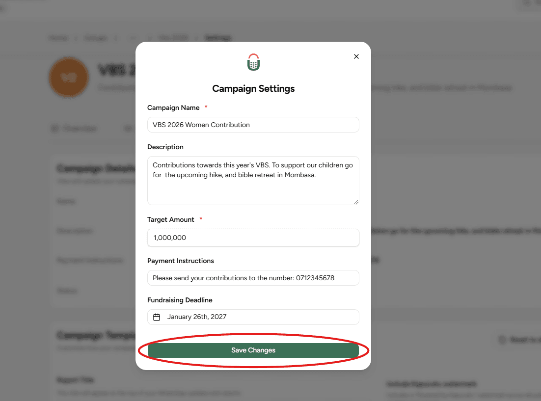 Guided steps for editing a campaign - Step 4