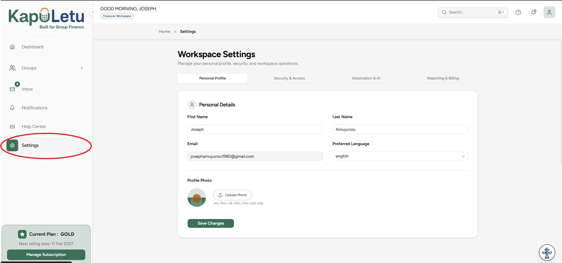 KapuLetu Workspace Layout Overview - Step 6