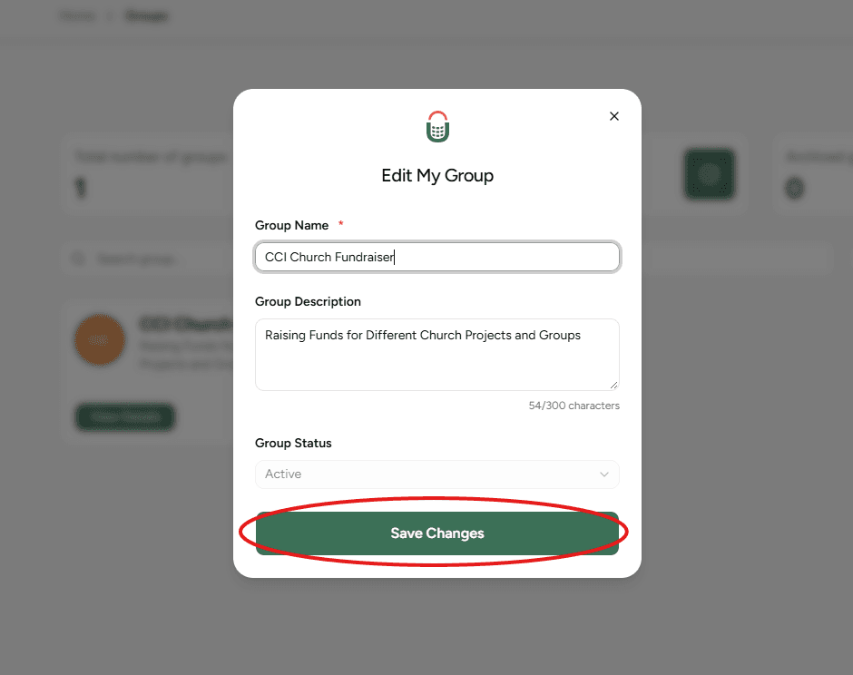 Guided steps for setting up a group - Step 3